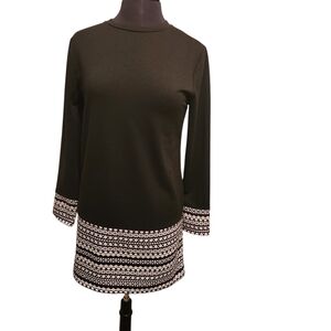 Chic Black and White Patterned Mini Dress